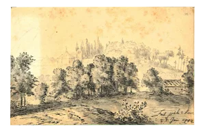 Rome, The Countryside- Original China Ink Drawing by Jan Pieter Verdussen - 1742 1742