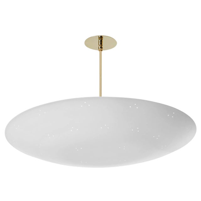 Large Raul Reyes 'Rey 26' Perforated Patinated Brass Dome Chandelier For Sale In Los Angeles - Image 6 of 11