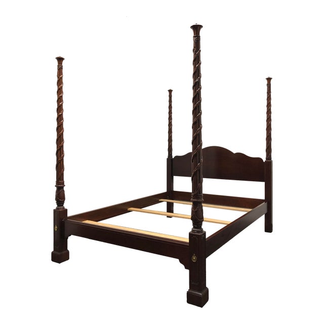 Hickory Chair Reed & Ribbon Mahogany Queen Size Four Poster Bed Chairish