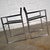 Vintage Chrome & Black Vinyl Faux Leather Sling Director’s Chairs Straight Legs, a Pair For Sale - Image 6 of 13