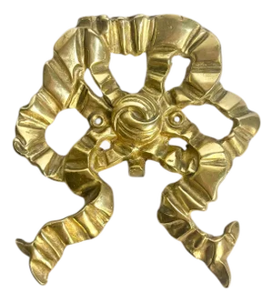 Vintage Hollywood Regency Brass Bow Wall Robe Hat Coat Hook