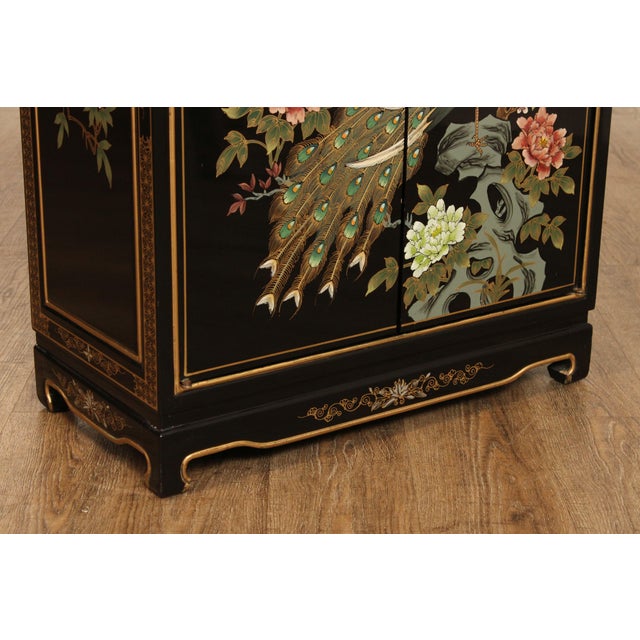 Asian Black Lacquer Storage Chairish