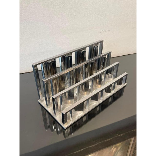 Modern Chrome-Plated Metal Desk Set by Jacques Adnet, 1930s, Set of 3 For Sale - Image 14 of 18