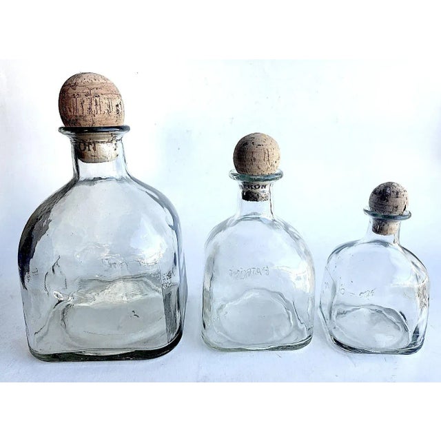 Dansk Patron Tequila Decanters in Hand Blown Glass, Set of 3 For Sale - Image 4 of 9