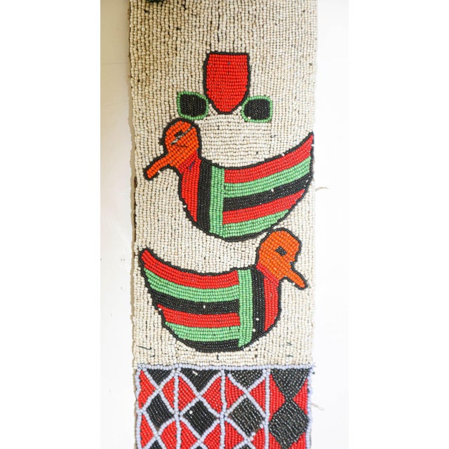 African Yoruba Diviner's Beaded Wall Hanging Panel Sash 1950 For Sale - Image 4 of 10