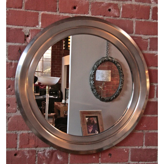 1970s Italian 70's Stainless Sergio Mazza Mirror For Sale - Image 5 of 5
