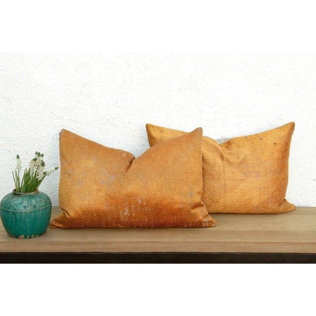 These 16x24 inch lumbar pillows are an exquisite example of Museum-Grade Phulkari, repurposed from a rare 19th-century...