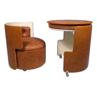 Dilly Dally Vanity set by Luigi Massoni for Poltrona Frau, 1968, Set of 2 For Sale