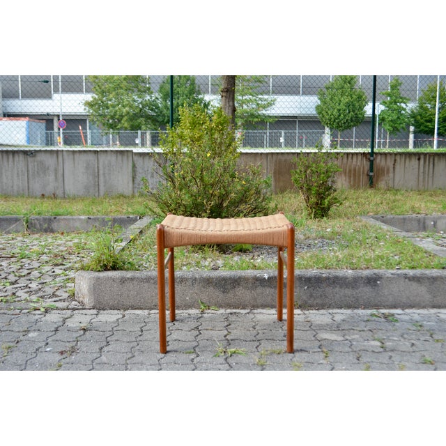 Peder Kristensen stool Model GS60 for Glyngøre Stolefabrik. Solid teak wood and papercord. Classic Danish design. In good...
