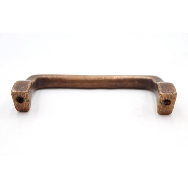 Set of Vintage 4.25 In. Brass Curved Drawer Pulls For Sale - Image 6 of 6