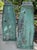 Pair of Monumental Art Deco Style Verdigris Copper & Brass Wall Lanterns For Sale - Image 9 of 16