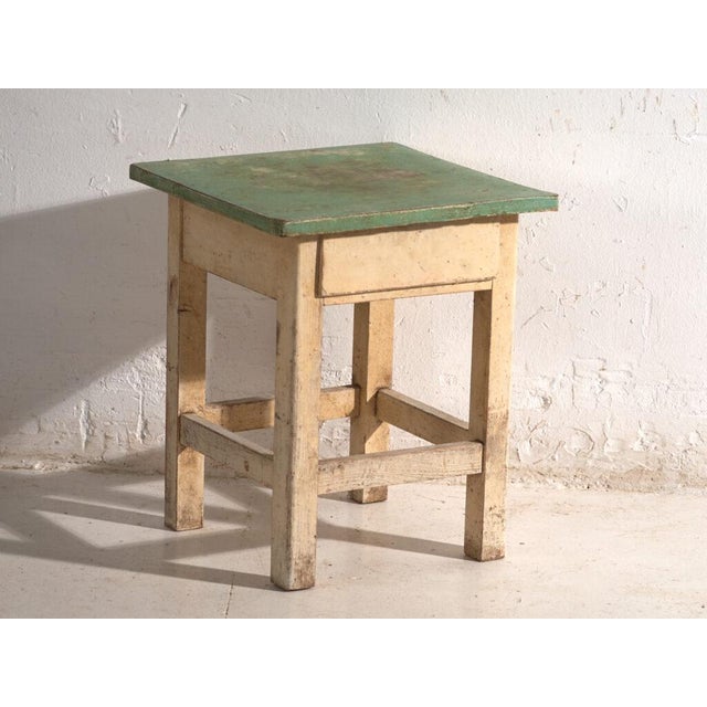 Green Bedside Tables in Pine, Central Europe, 1940, Set of 2 For Sale - Image 8 of 13