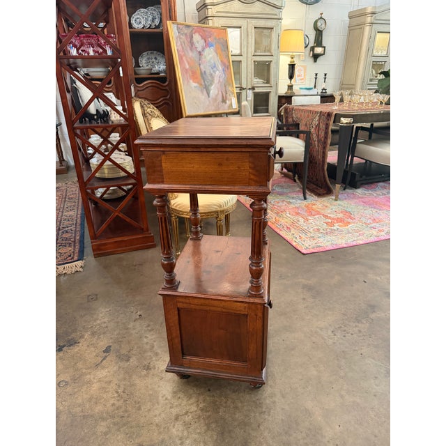 19th Century 19th Century French Renaissance Carved Walnut Rolling Etagere Dumbwaiter For Sale - Image 5 of 9