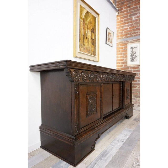 Brown Oak Buffet, 1890s For Sale - Image 9 of 16