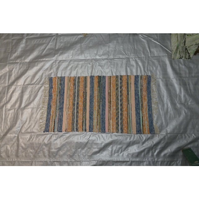 Textile Rag Rug Swedish Mid Century For Sale - Image 7 of 7