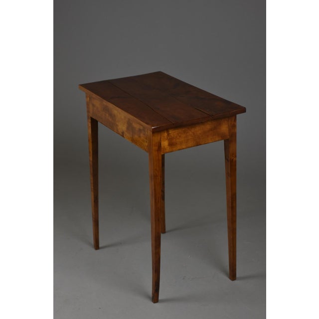 Rustic Walnut Side Table with Drawer For Sale - Image 3 of 18