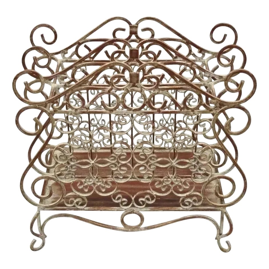 Late 20th Century French Country Style Wrought Iron Red Lattice and ...
