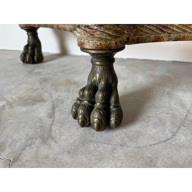 Vintage Maitland Smith Bronze and Metal Console Table With Stone-Top/ Sold For Sale In Miami - Image 6 of 12