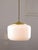 Mid-Century Modern Italian Opaline Glass and Brass Pendant Lamp, 1960s For Sale - Image 4 of 12