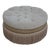 Hancock & Moore Tufted Suede Round Ottoman For Sale