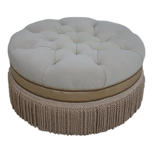 Hancock & Moore Tufted Suede Round Ottoman