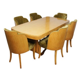 Art Deco Dining Suite by Harry & Lou Epstein, 1930s, Set of 7 For Sale