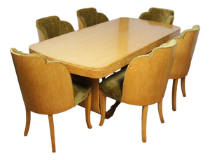 Art Deco Dining Suite by Harry & Lou Epstein, 1930s, Set of 7