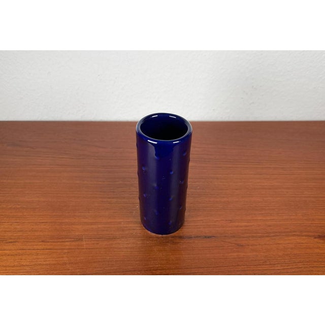 Mid-Century German Cobalt Blue Ceramic Bangkok Series Vase from Melitta, 1960s For Sale - Image 9 of 10