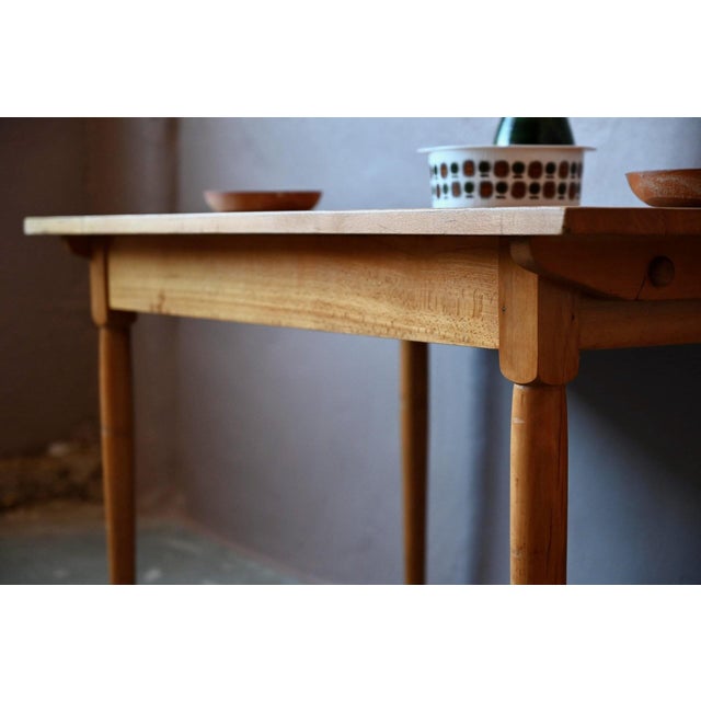 Brown Scandinavian Bistro Table in Light Wood, 1960s For Sale - Image 8 of 17