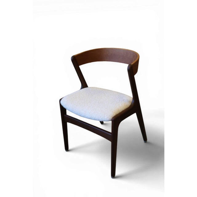 Danish Fire Chair in Teak and Light Bouclé Fabric, 1960s For Sale - Image 6 of 18