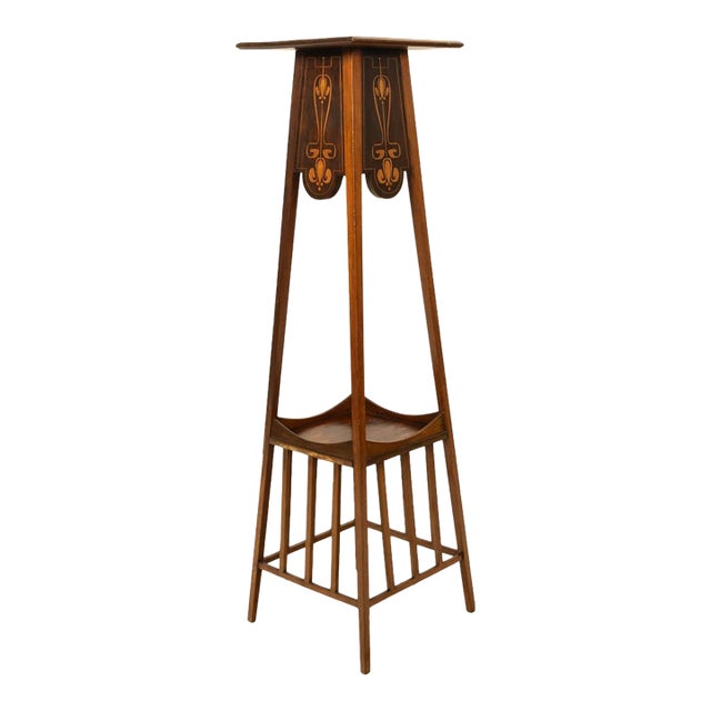Antique Art Nouveau Inlaid Mahogany Leonard Wyburd Liberty & Co Plant Stand 1905 For Sale