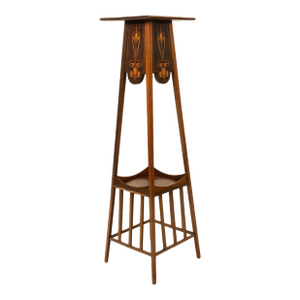 Antique Art Nouveau Inlaid Mahogany Leonard Wyburd Liberty & Co Plant Stand 1905