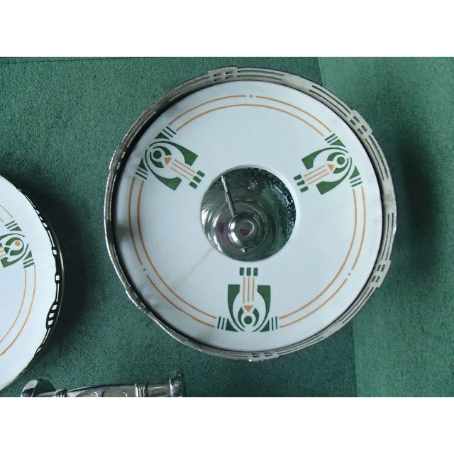 Ceramic Antique Chrome and Porcelain Teapot Warmer, Serving Tray, and Stand, Set of 3 For Sale - Image 7 of 18
