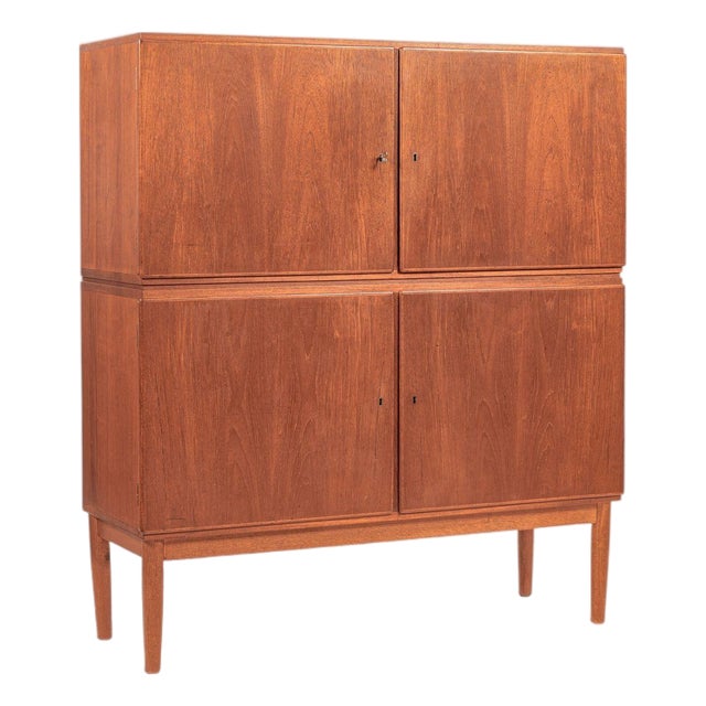 Mid-Century Scandinavian Teak Wood Storage Cabinet in the Style of Afdal For Sale