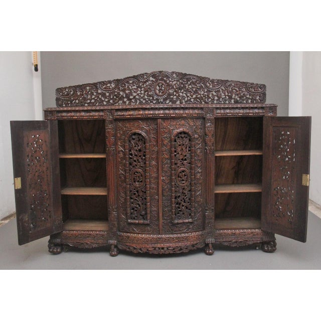 Antique Anglo-Indian Carved Cabinet, 1860 For Sale - Image 15 of 18