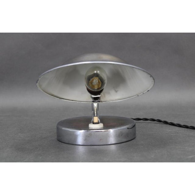 Bauhaus Adjustable Nickel Table Lamp, Czechoslovakia, 1930s For Sale - Image 6 of 14