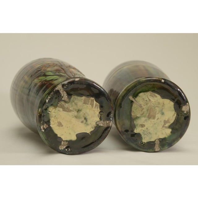 Slip Vases from the Early 20th Century Stamped Belgium 158, 1890s, Set of 2 For Sale - Image 9 of 14