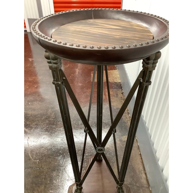 Mid 19th Century Regency Style Mahogany Pedestal Plant Stand With Bronze or Brass Beaded Trim For Sale - Image 10 of 10