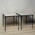 Art Deco Pair of 'Esquisse' Blackened Iron and Travertine End Tables by Design Frères For Sale - Image 3 of 8