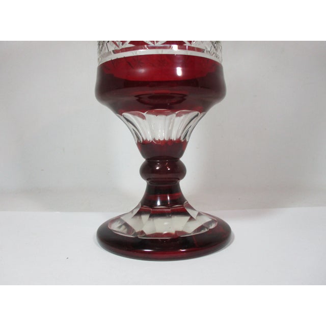 1960s Bohemian Art Glass Pedestal Vase For Sale - Image 9 of 11