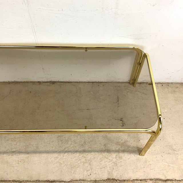 Late 20th Century Retro Modern Smoked Glass Coffee Table For Sale - Image 5 of 12