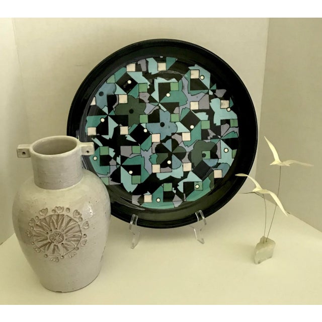 Ceramic 1977 Studio Pottery Plate Signed Jeniye For Sale - Image 7 of 8