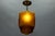 French Art Deco Pendant Light in Molded Amber Glass & Brass, 1930s For Sale - Image 10 of 18