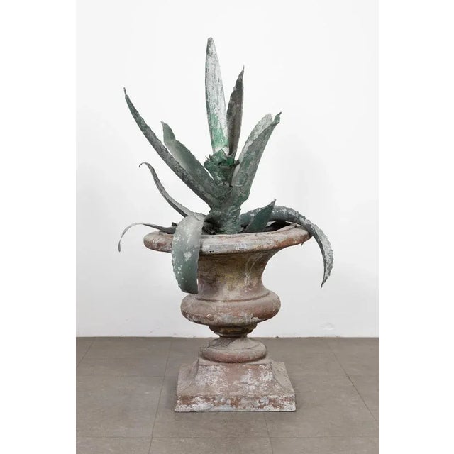 Hollywood Regency Iron Agave Plant Sculpture, 18th Century For Sale - Image 3 of 10