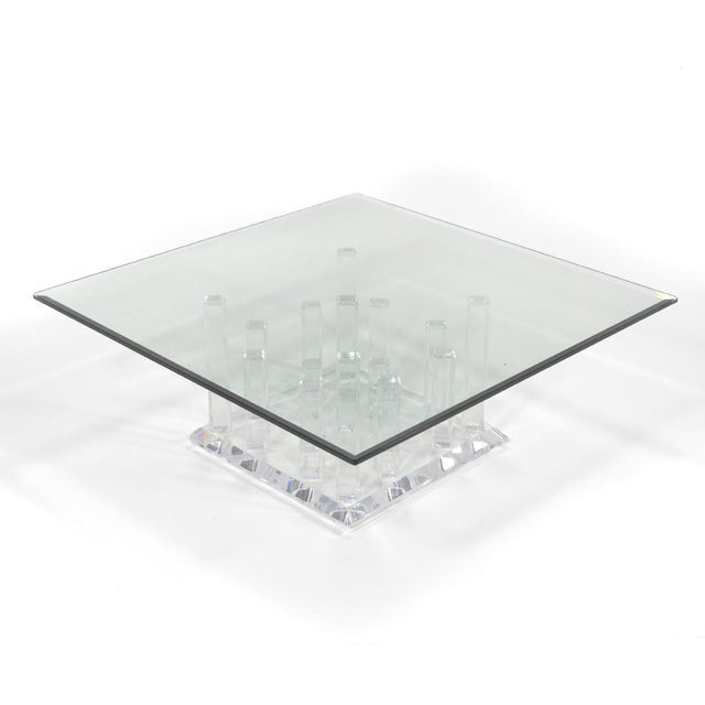 Lucite "Cityscape" Coffee Table For Sale - Image 4 of 6