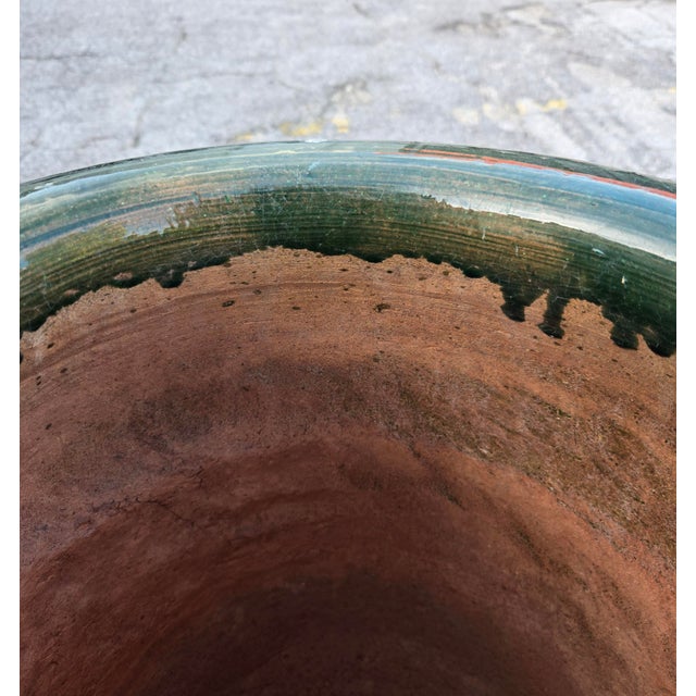 Moroccan Green Glazed Pottery Planter / Garden Urn For Sale In Orlando - Image 6 of 6