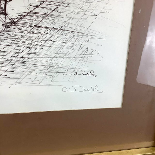 Vintage Nautical Cityscape Lithograph Signed Nivelle For Sale - Image 9 of 12