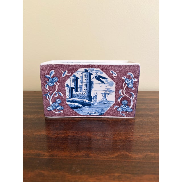 Vintage Dutch Delft Blue and White Flower Frog Tulipiere Vase For Sale - Image 9 of 12