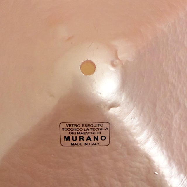 Modern Murano Artistic Glass Pearly Pink and Brass Sconces, 1990, Set of 2 For Sale - Image 10 of 11