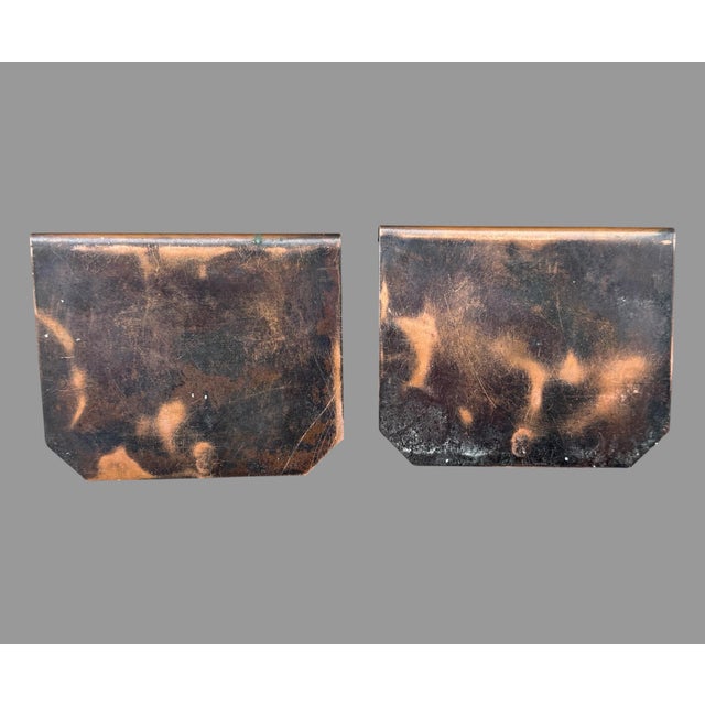 Vintage Roycroft Hammered Copper Arts & Crafts Era Sailing Ship Bookends For Sale - Image 6 of 7
